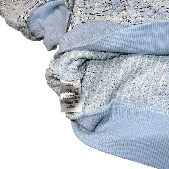 LOFT Women's Blue and White Boucle Knit Sweater Size XS - Picture 4 of 8